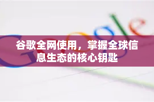 谷歌全网使用，掌握全球信息生态的核心钥匙