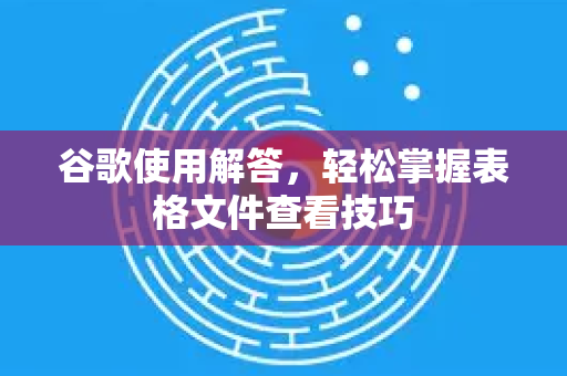 谷歌使用解答，轻松掌握表格文件查看技巧