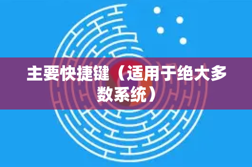 主要快捷键（适用于绝大多数系统）-第1张图片-谷歌下载浏览器|Google Chrome官网入口