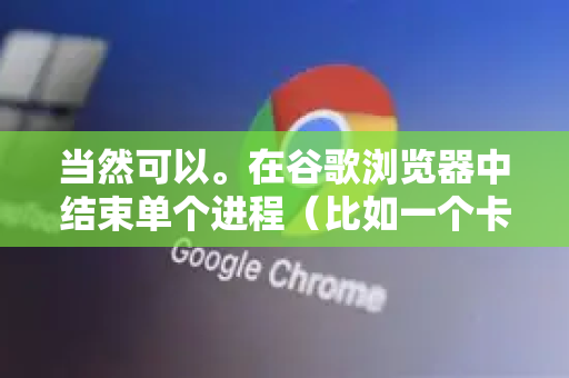 当然可以。在谷歌浏览器中结束单个进程（比如一个卡住的标签页、一个扩展程序或插件）是一个很实用的功能-第1张图片-谷歌下载浏览器|Google Chrome官网入口