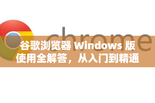 谷歌浏览器 Windows 版使用全解答，从入门到精通